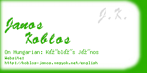 janos koblos business card